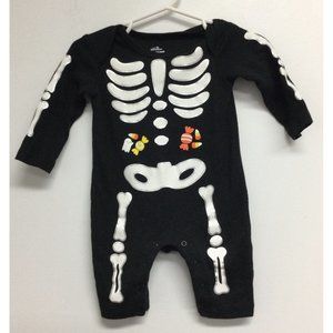 Way To Celebrate Baby Skeleton One Piece Halloween Outfit 0 3 M Glow In Dark